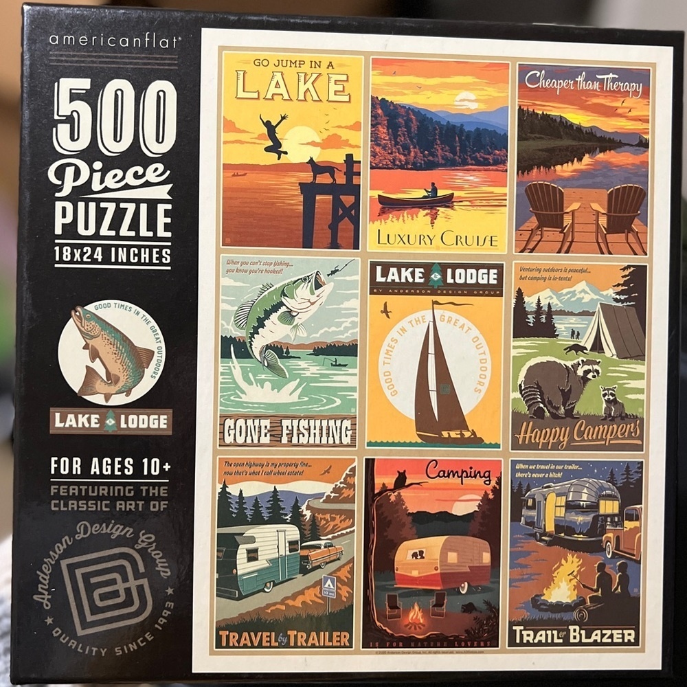 Americanflat 500 Piece Puzzle Lake Lodge